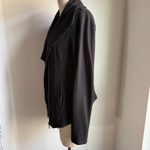 Helmut Lang Asymmetrical Knit Jacket Funnel Neck Asym Zip Black Medium - Picture 7 of 12